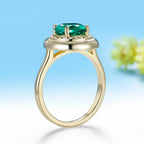 Jardin Vert Emerald Moissanite Ring – rose gold setting