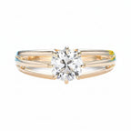 Coussin Classique 1CT Moissanite Ring – classic cushion cut moissanite solitaire in solid gold by Lunara