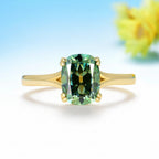 Cyan Trio 3CT OMC Moissanite Ring Set – white gold setting detail