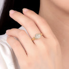 Ovale Champagne 2CT Moissanite Ring