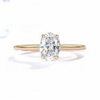 Lumière Ovale Moissanite Solitaire Ring – oval moissanite solitaire in solid gold by Lunara