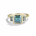 Asscher Cyan Moissanite Ring – cyan asscher cut moissanite in solid gold by Lunara
