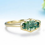 Hexagone Cyan 2CT Moissanite Ring