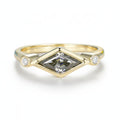 Nocturne Rhombus Moissanite Ring – grey rhombus cut moissanite in solid gold by Lunara