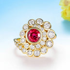 Flamme Ruby Spiral Ring – white gold setting