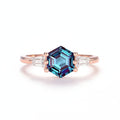 Étoile Alexandrite Hexagon Ring – alexandrite hexagon ring in solid gold by Lunara