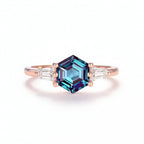 Étoile Alexandrite Hexagon Ring – alexandrite hexagon ring in solid gold by Lunara