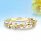 Blé d'Or Lab Diamond Wheat Band Ring – worn on hand