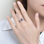 Hexagone Alexandrite Moissanite Ring – yellow gold option