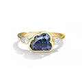 Nuage Bleu Cloudy Moissanite Ring – blue cloudy moissanite in solid gold by Lunara