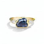 Nuage Bleu Cloudy Moissanite Ring – blue cloudy moissanite in solid gold by Lunara