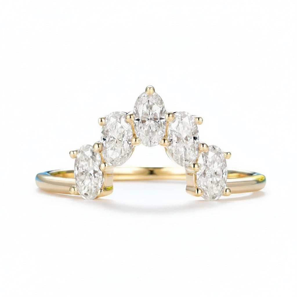 Aurore Oval Moissanite Ring – 1.5CTW oval moissanite in solid gold by Lunara