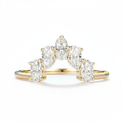 Aurore Oval Moissanite Ring – 1.5CTW oval moissanite in solid gold by Lunara
