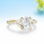 Coussin Rose Cut Moissanite Ring – top view of rose cut facets