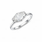 Hexagone Blanc 2CT Moissanite Ring