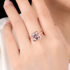Rose Asscher Pink Sapphire Ring – close-up of pink sapphire facets