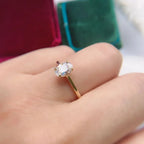 Lumière Ovale Moissanite Solitaire Ring – close-up of oval moissanite