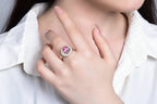Rosace Pink Sapphire Set Ring – yellow gold option