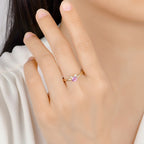Saphir Rose Cat 0.5CT Pink Sapphire Diamond Ring