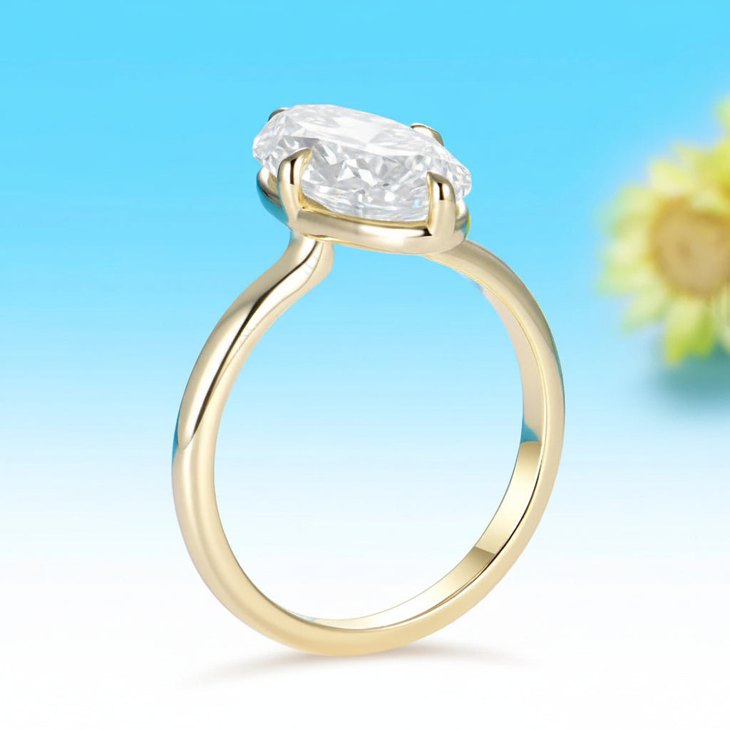 Ovale OMC 4CT Moissanite Ring – worn on hand