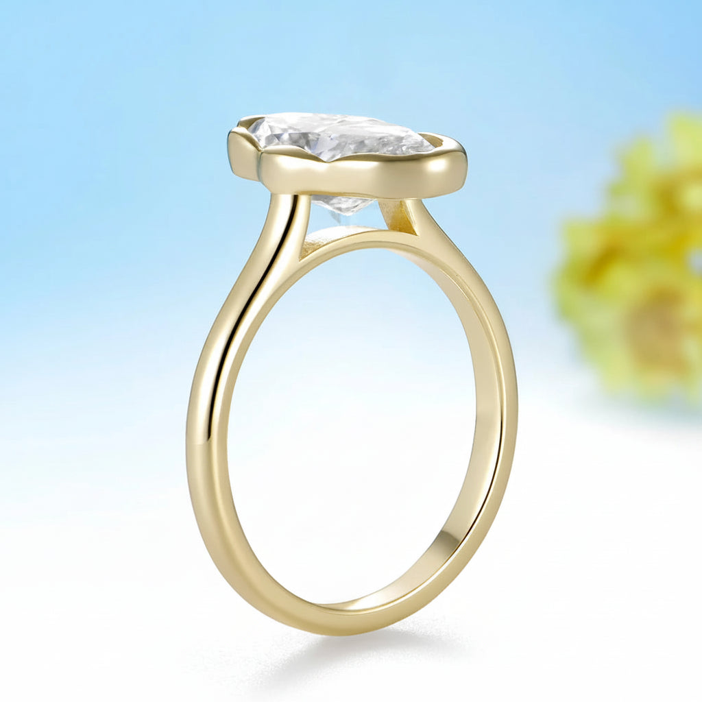 Étoile Diamond Solitaire Ring – worn on hand