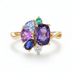 Mystique Alexandrite Cushion Ring – colour-changing alexandrite cushion in solid gold by Lunara