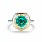Jardin Vert Emerald Moissanite Ring – lab emerald and moissanite ring in solid gold by Lunara