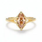 Marquise Champagne 1CT Moissanite Ring – champagne marquise moissanite in solid gold by Lunara
