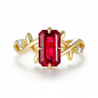 Ardente Ruby Diamond Ring – lab ruby and lab diamond ring in solid gold by Lunara