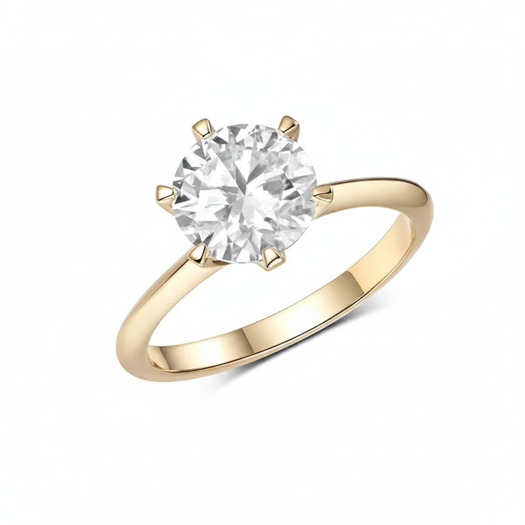 Diamant Éternel IGI Diamond Ring – top view of brilliant cut lab diamond