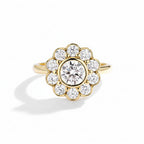 Éclat Solitaire Moissanite Ring – round moissanite solitaire in solid gold by Lunara