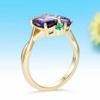 Mystique Alexandrite Cushion Ring – violet tone under candlelight