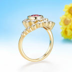 Flamme Ruby Spiral Ring – worn on hand