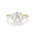 Coussin Rose Cut Moissanite Ring – rose cut moissanite cushion ring in solid gold by Lunara