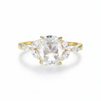 Coussin Rose Cut Moissanite Ring – rose cut moissanite cushion ring in solid gold by Lunara