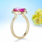 Poire Rose Grande 5.5CT Pink Sapphire Ring – worn on hand