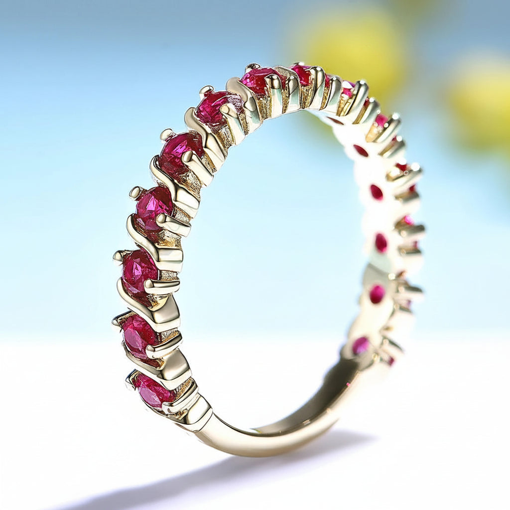 Rosée Ruby Band Ring – white gold option