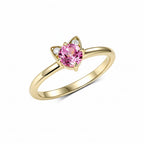 Saphir Rose Cat 0.5CT Pink Sapphire Diamond Ring