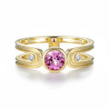 Éclat Rose Pink Sapphire Diamond Ring – pink sapphire and diamond ring in solid gold by Lunara