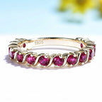 Rosée Ruby Band Ring – close-up of ruby stones