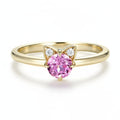 Saphir Rose Cat 0.5CT Pink Sapphire Diamond Ring