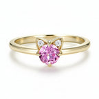 Saphir Rose Cat 0.5CT Pink Sapphire Diamond Ring