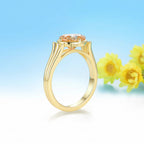 Ovale Champagne 2CT Moissanite Ring