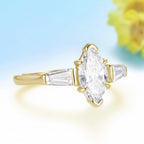 Marquise Éclat 1CT Moissanite Ring – white gold setting