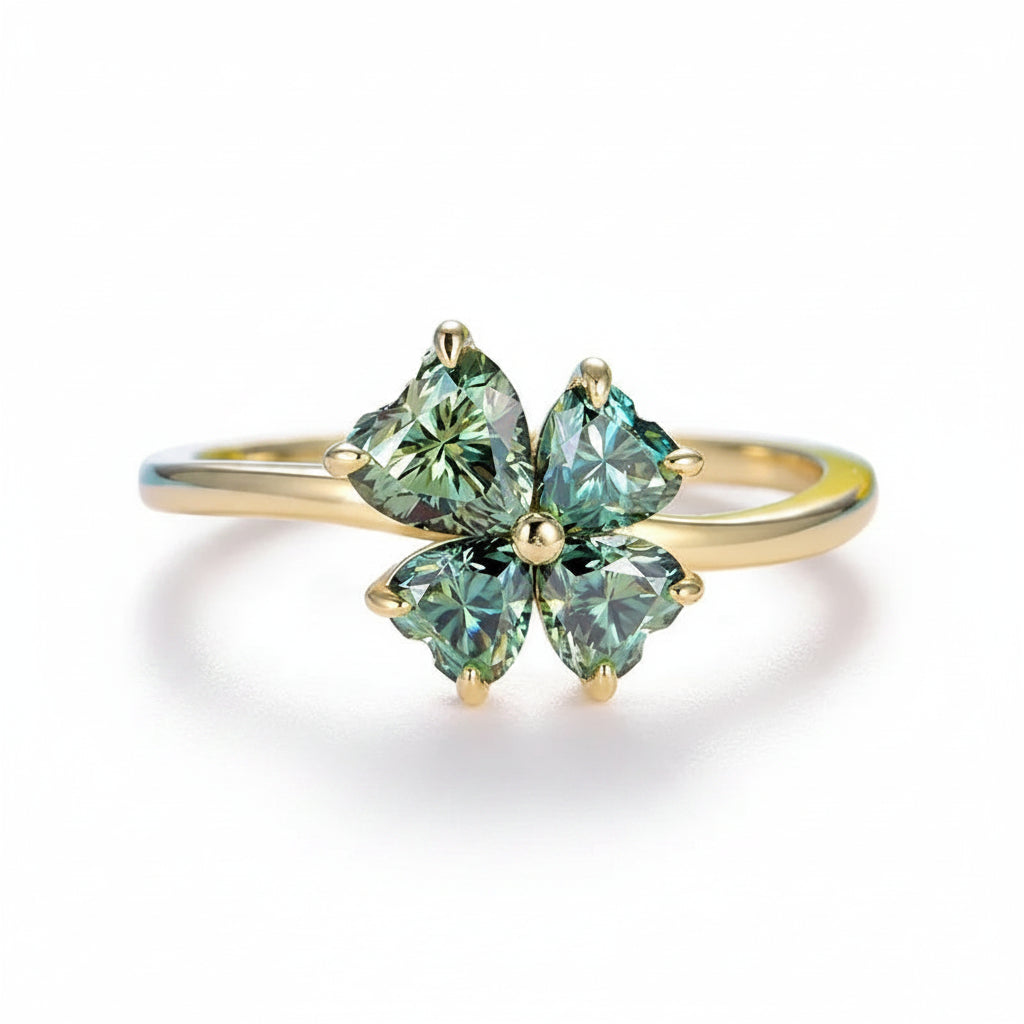 Sérénade Heart Moissanite Ring – cyan heart-cut moissanite in solid gold by Lunara