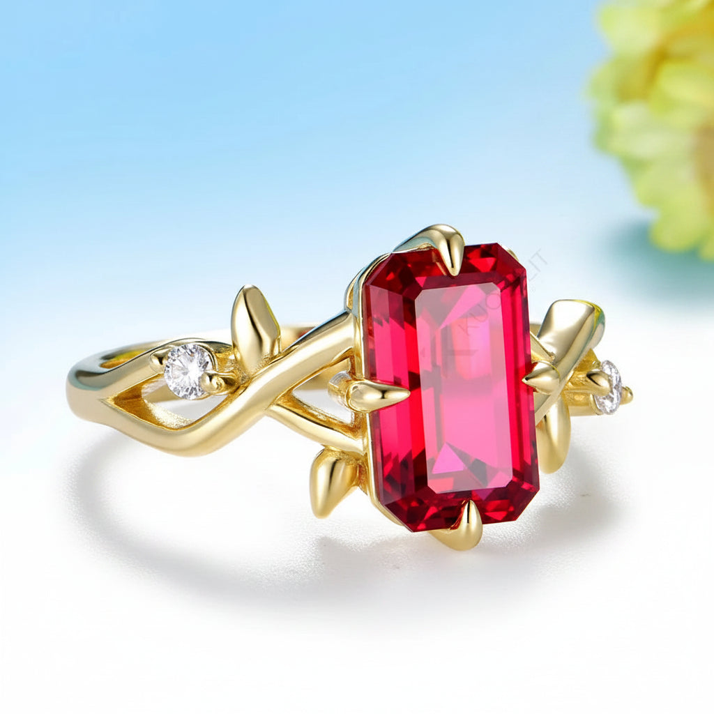 Ardente Ruby Diamond Ring – worn on hand