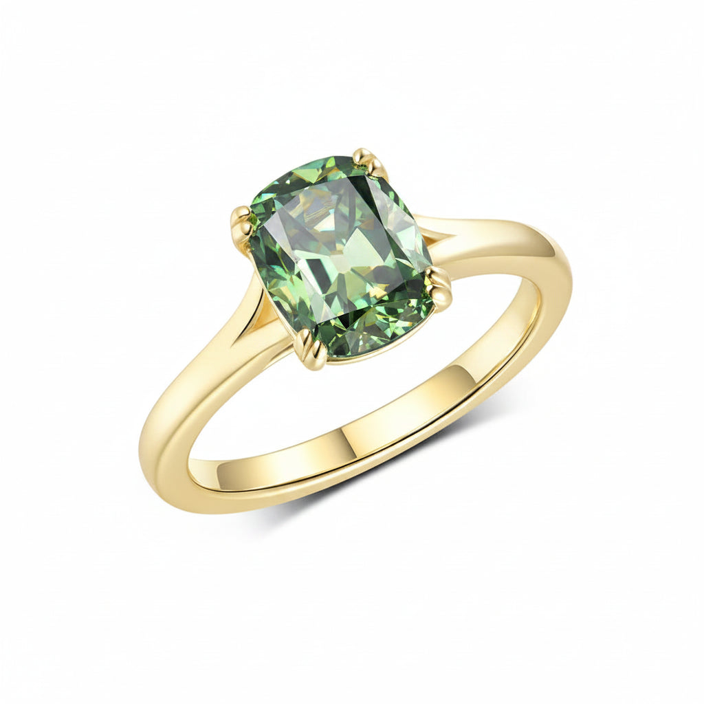 Cyan Trio 3CT OMC Moissanite Ring Set – top view of three stacked rings