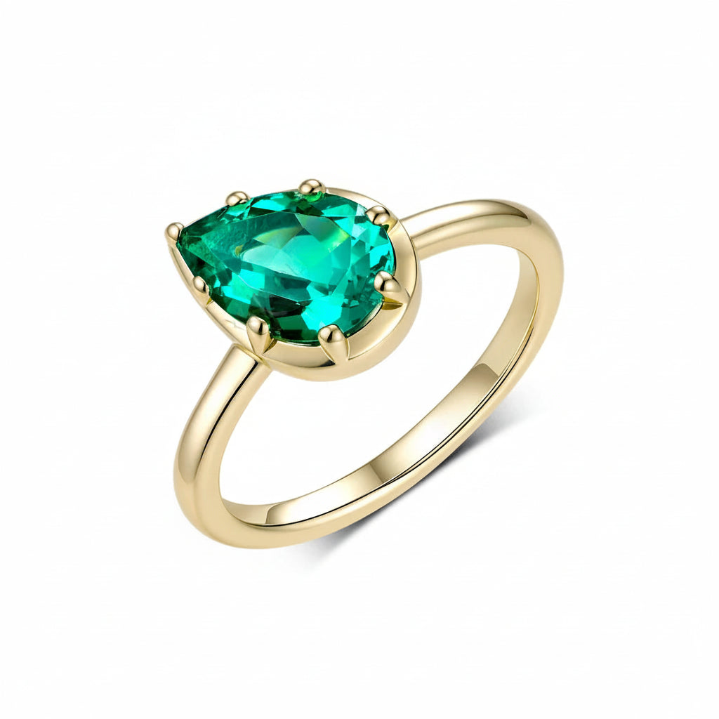 Poire Émeraude 2CT Emerald Pear Ring
