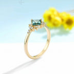 Étincelle Cyan Moissanite Band Ring – worn on hand
