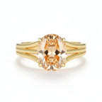 Ovale Champagne 2CT Moissanite Ring